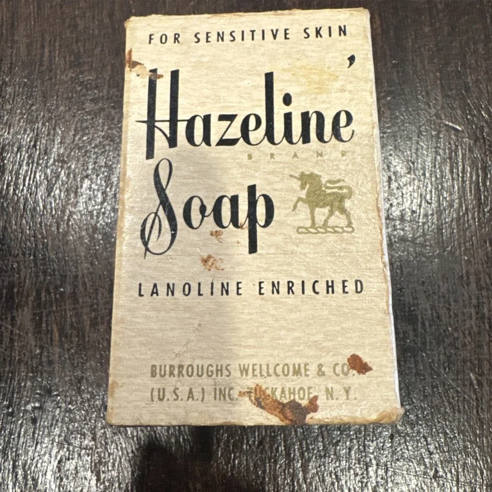 - Vintage/Antique Hazeline Lanoline Soap Burroughs Wellcome & Co. NOS
